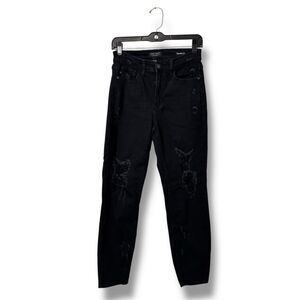 Judy Blue Black Distressed Boyfriend Jeans 26/3 Grunge Streetwear Denim Fit